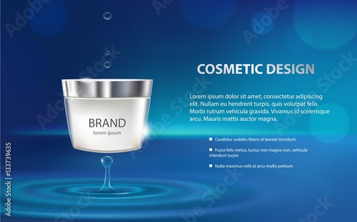 Poster for the promotion of cosmetic moisturizing premium product