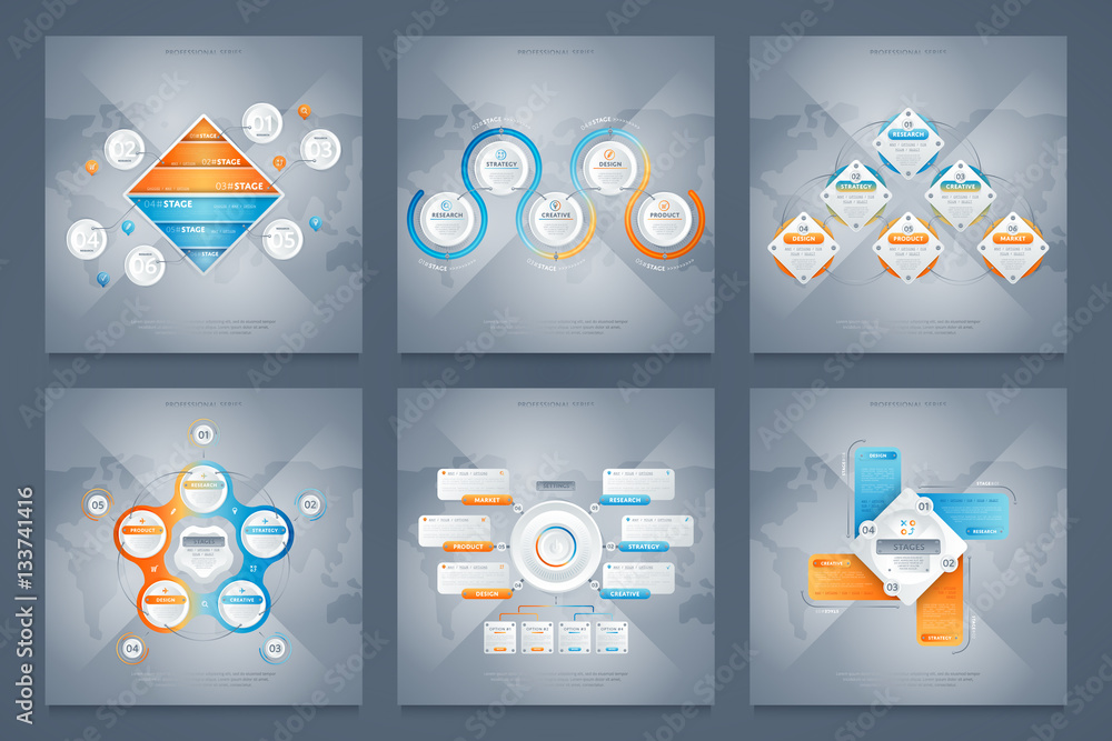 Business infographics concept set vector illustration. Data ...