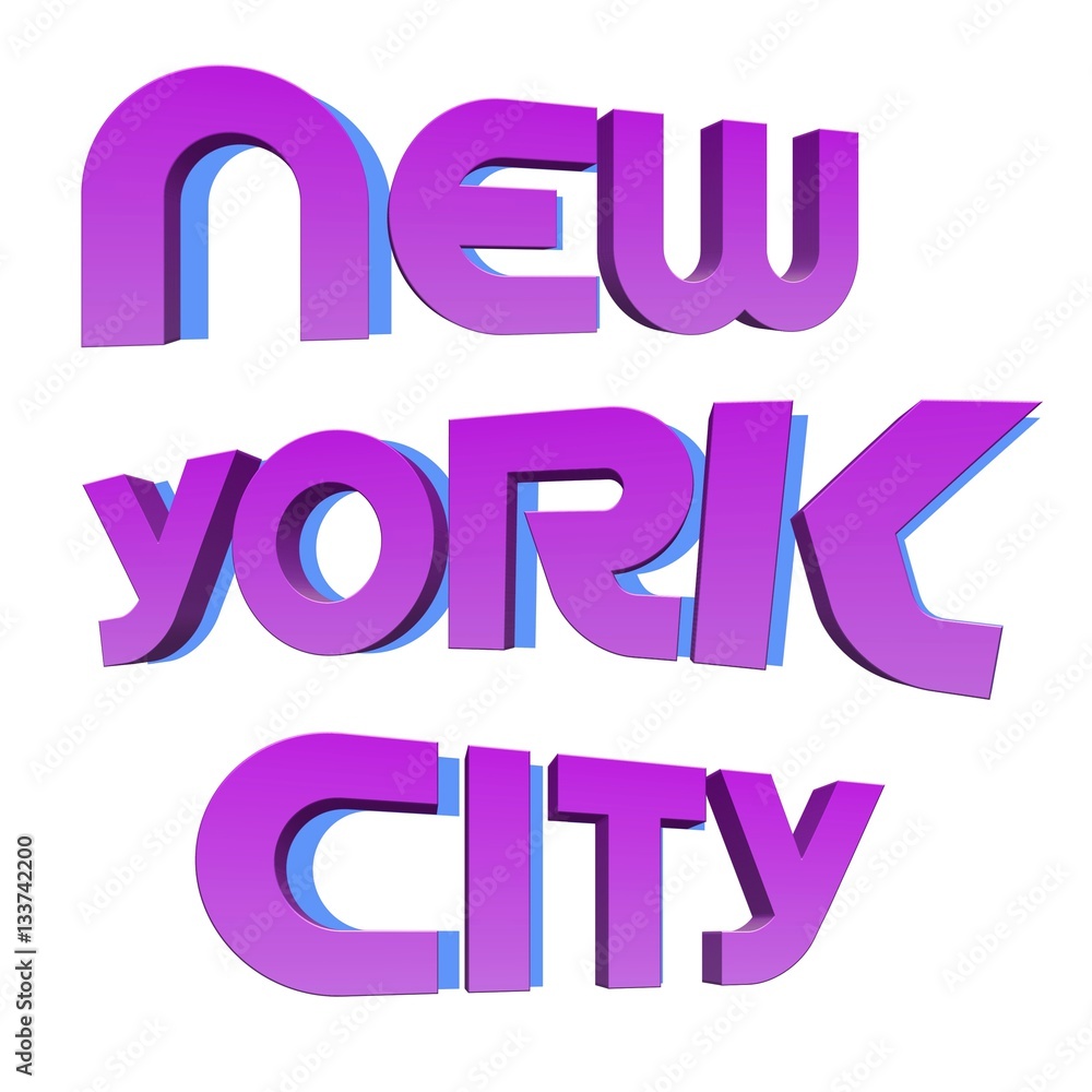 new york city 3d text on isolated background new york city 3d text on isolated background