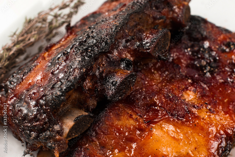 Junk Food Ribs Barbecue Picnic American Recipe Menu Dining Concept