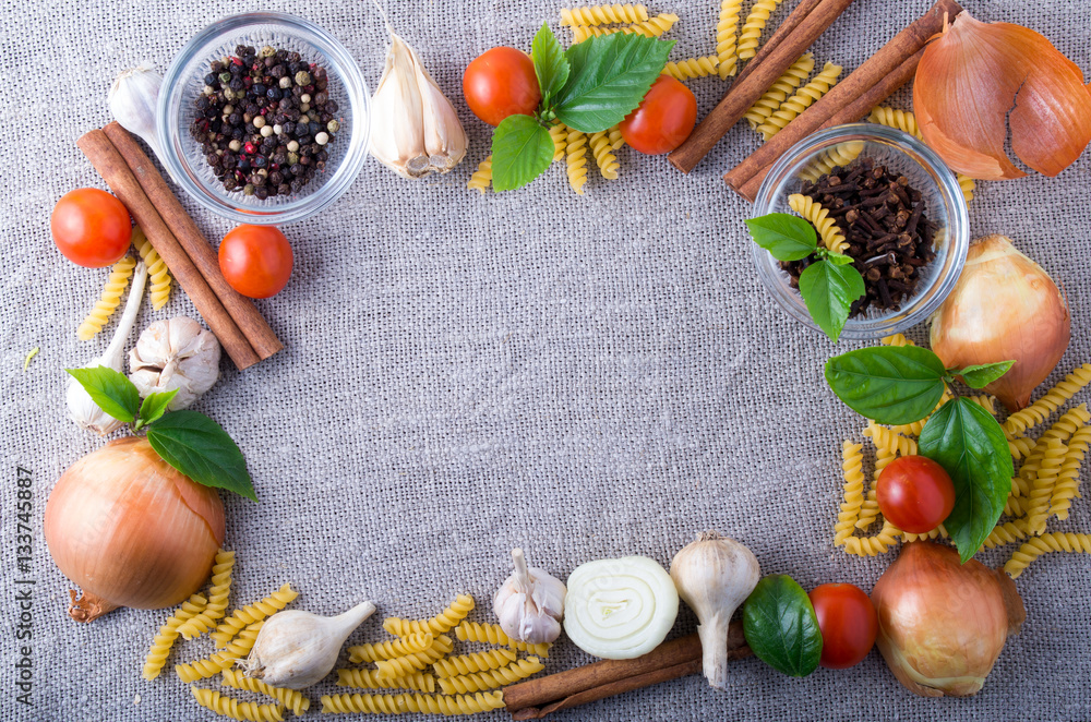 Ingredients and spice for food at the kitchen Ingredients and spice for food at the kitchen