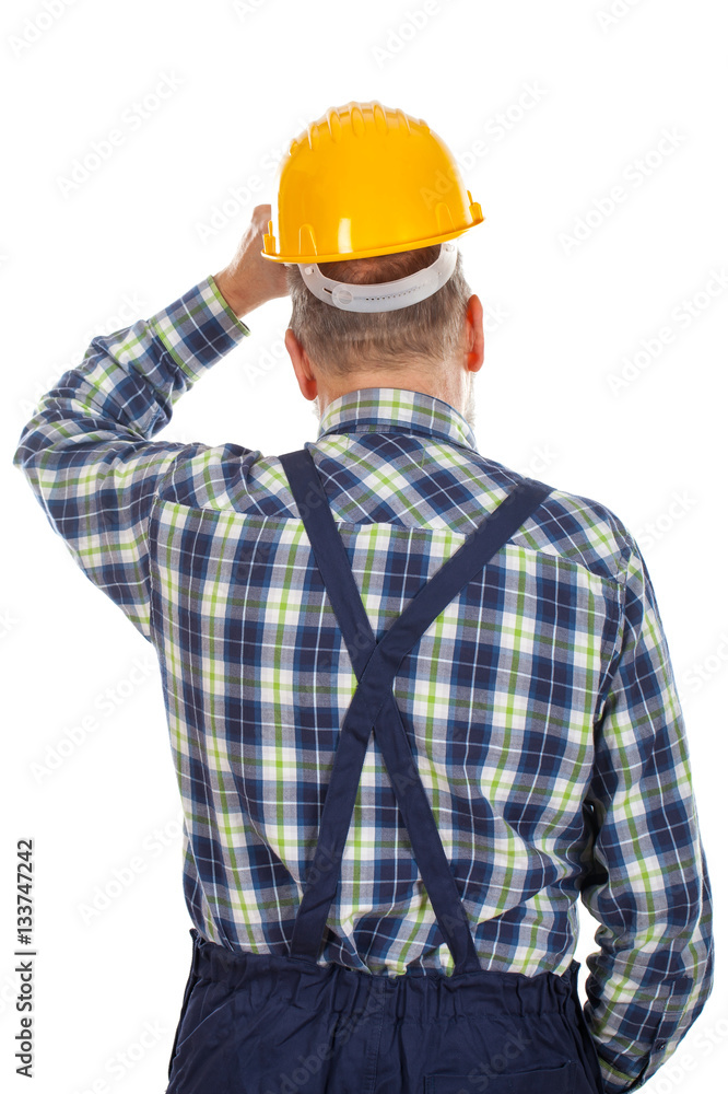 Engineer standind backward Engineer standind backward