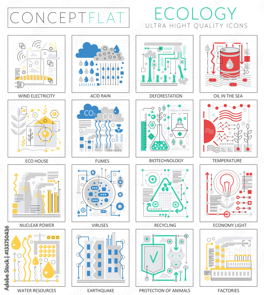 Infographics mini concept green Ecology icons for web. Premium quality design web graphics icons elements. Ecology technology concepts.