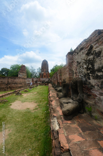 Alte Ruine von Wat Mahathat in Ayuthaya / Thailand