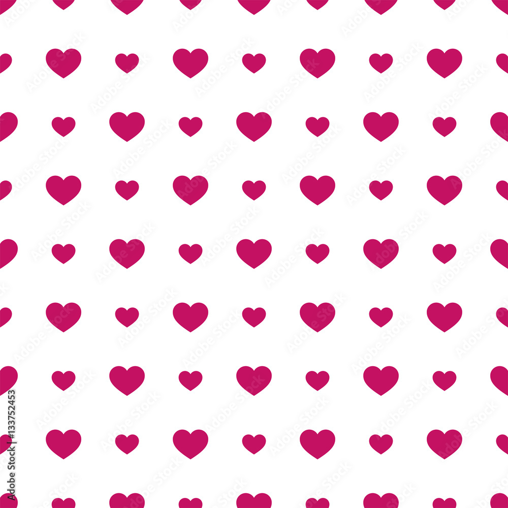 Seamless geometric pattern with hearts.Vector illustration on a