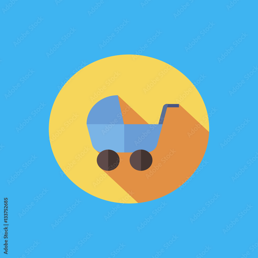 pram - baby carriage icon. flat design pram - baby carriage icon. flat design