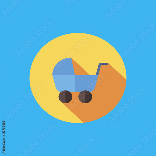 pram - baby carriage icon. flat design
