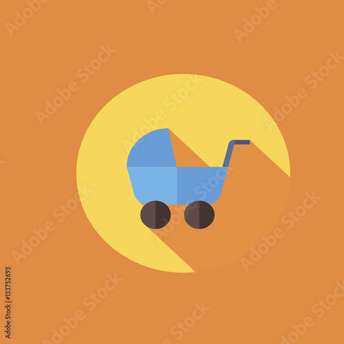 pram - baby carriage icon. flat design
