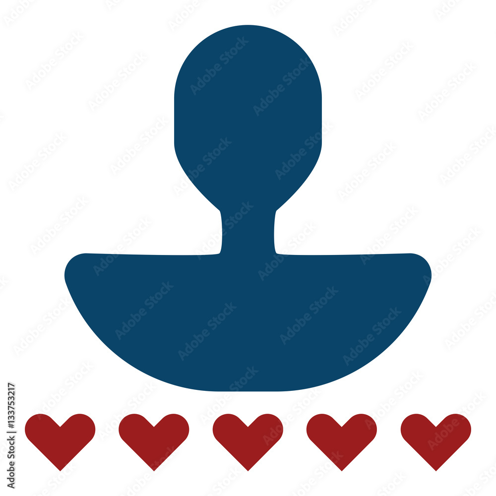 User rating icon - Flat design, glyph style icon - Blue and red User rating icon - Flat design, glyph style icon - Blue and red