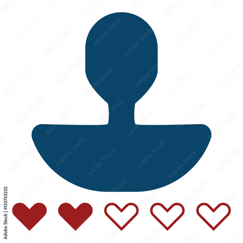 User rating icon - Flat design, glyph style icon - Blue and red User rating icon - Flat design, glyph style icon - Blue and red
