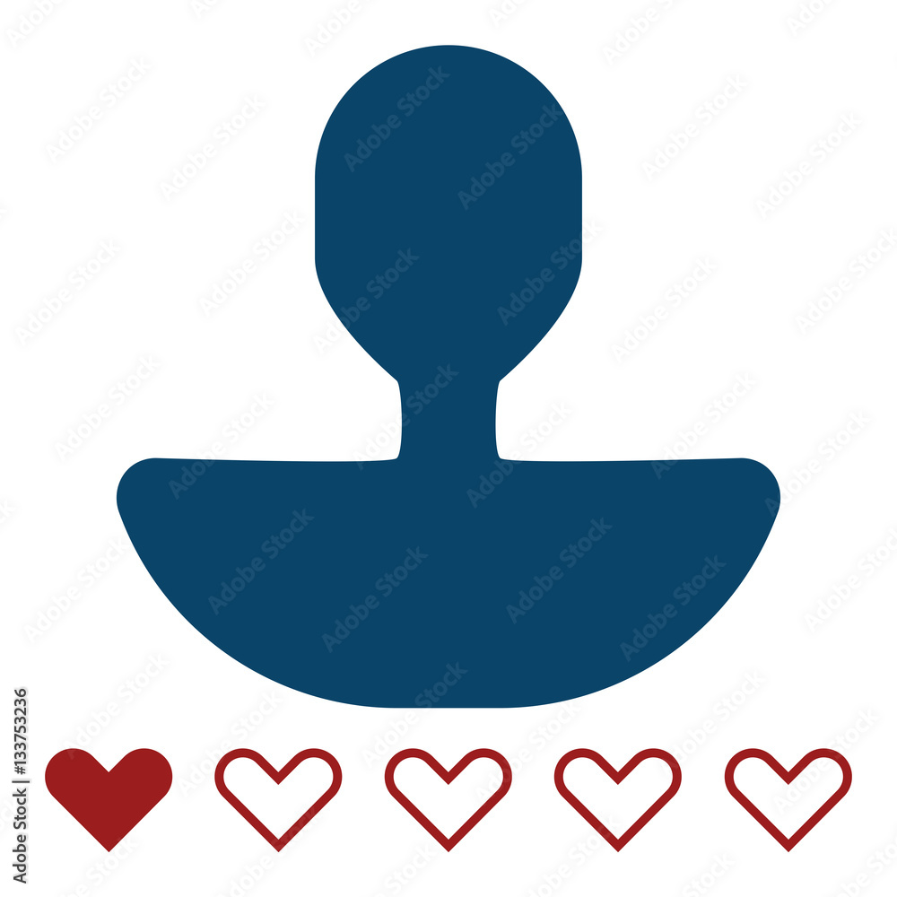 User rating icon - Flat design, glyph style icon - Blue and red