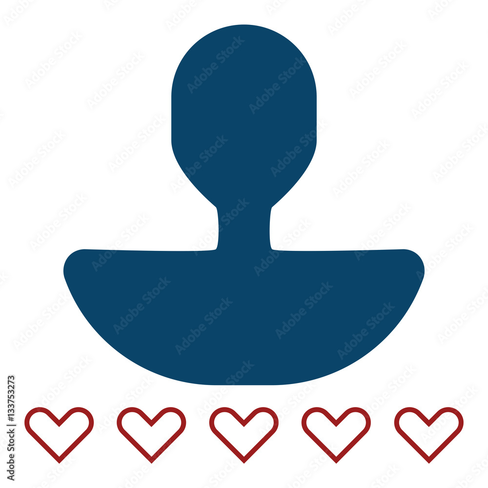 User rating icon - Flat design, glyph style icon - Blue and red User rating icon - Flat design, glyph style icon - Blue and red