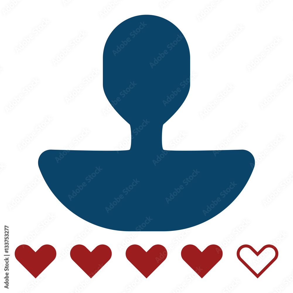 User rating icon - Flat design, glyph style icon - Blue and red User rating icon - Flat design, glyph style icon - Blue and red