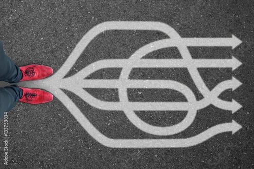 Fototapeta th rs weg gabelung V