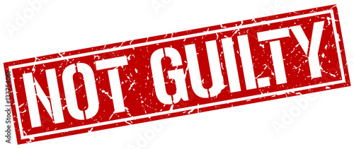 not guilty square grunge stamp