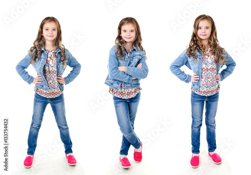 Collection of photos adorable smiling  little girl