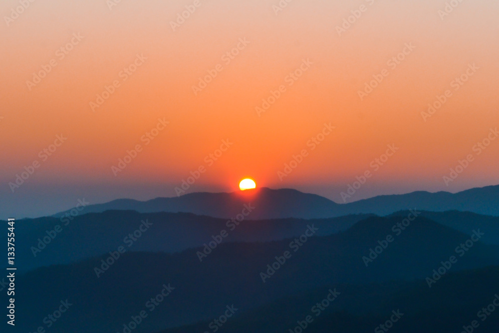 Sunrise on mountain