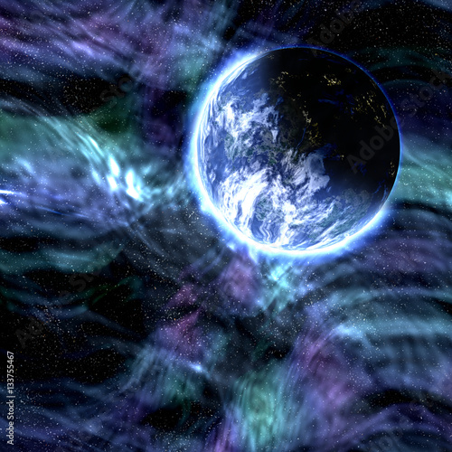 Fototapeta Naklejka Na Ścianę i Meble -  Future galaxy explorer atmosphere