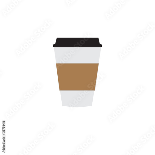Disposable coffee cup icon on white background.