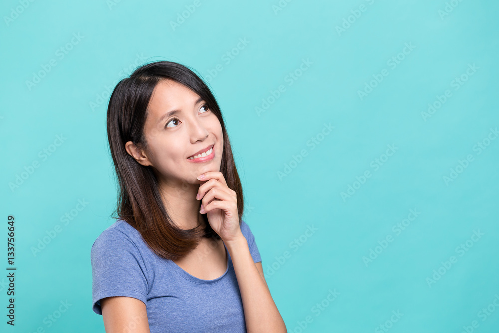 Woman thinking something Woman thinking something