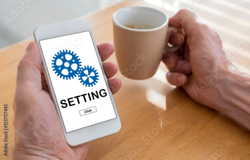 Setting concept on a smartphone
