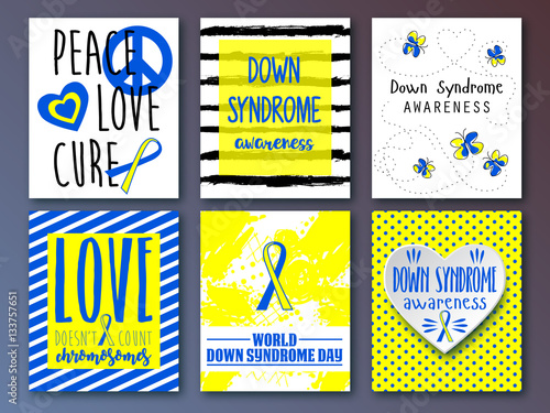 World Down Syndrome Day. Symbol of Down Syndrome awareness. Medi