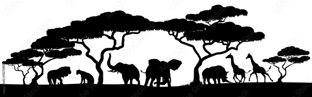 african safari landscape drawing