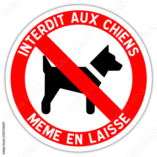 Obraz na płótnie Panneau : Interdit aux chiens w salonie
