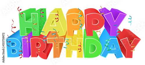 Happy Birthday Word Text Sign