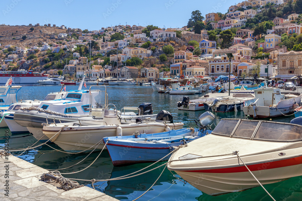 Obraz premium Greek island of Symi in the Dodecanese Greece Europe