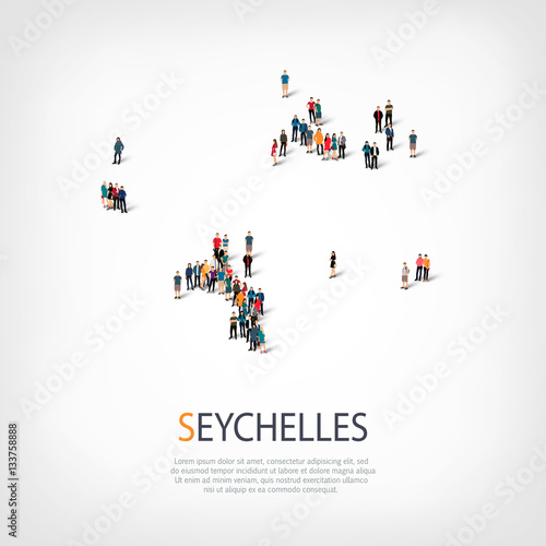 people map country Seychelles vector