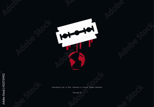 International Day of Zero Tolerance to Female Genital Mutilation vector. Vector illustration of a razor blade. Important day