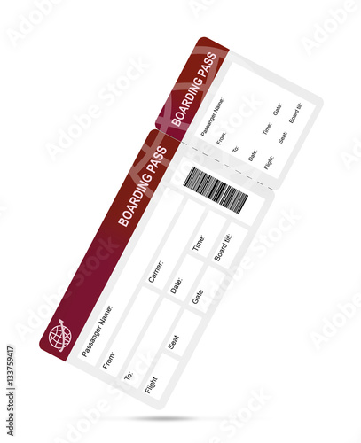 Obraz na płótnie Boarding pass w salonie
