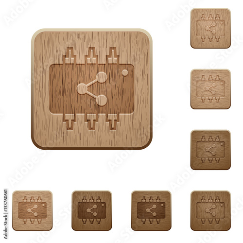 Connect hardware wooden buttons