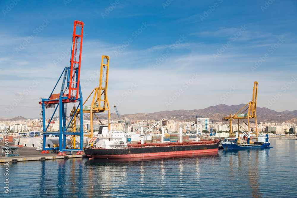 Huge Freighter in Malaga Spain
