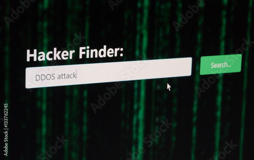 DDOS Attack service wanted, looked up on a Deep web illegal service provider concept  - Hacker Finder search engine 