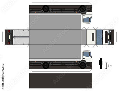 Paper model of a delivery truck