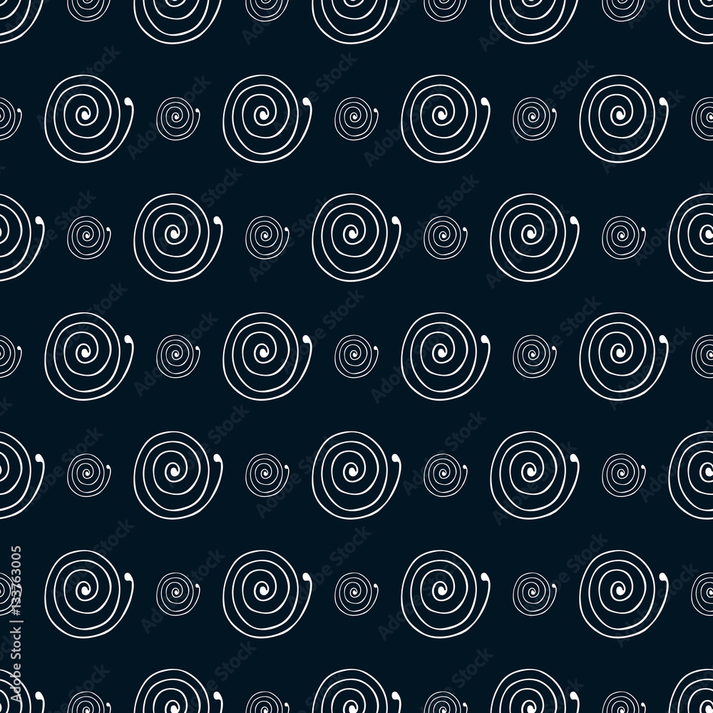  Monochrome background with spirals in boho style.