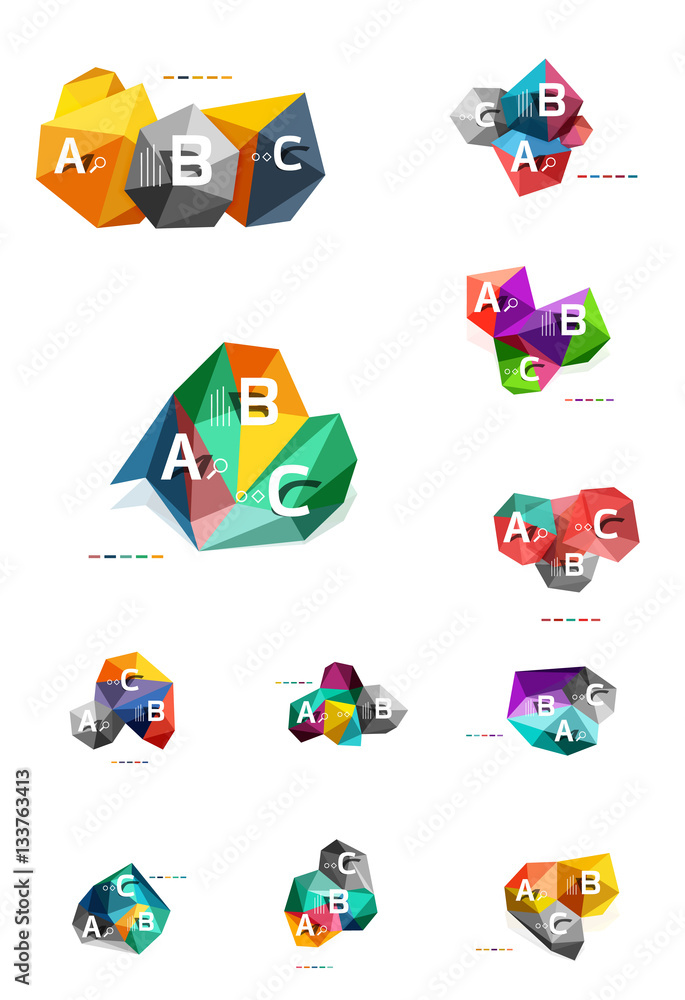 Fototapeta premium Abstract triangle low poly infographic template
