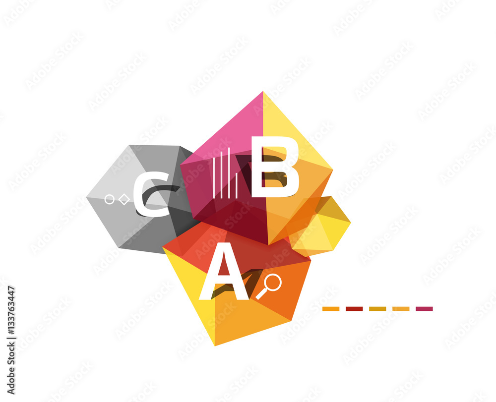 Abstract triangle low poly infographic template Abstract triangle low poly infographic template