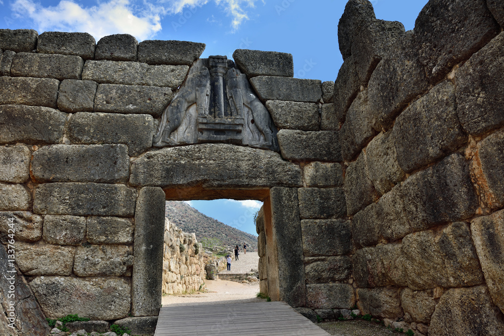 The Lion Gate in Mycenae, Greece