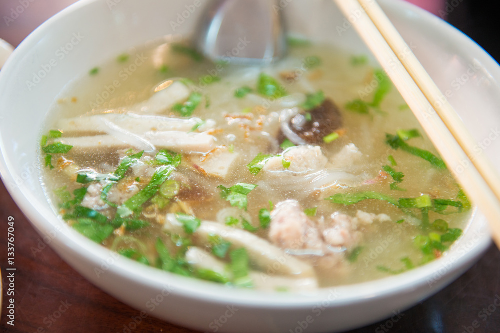 Vietnamese noodle soup with pork