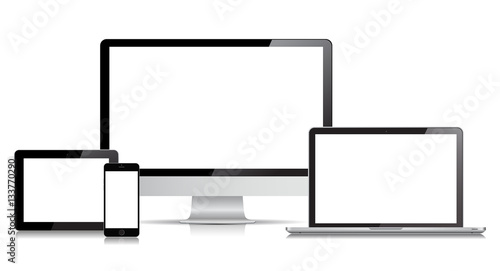 Vector Laptop Smartphone Tablet Desktop Computer