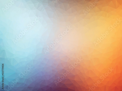 blue orange geometric glass background with triangles
