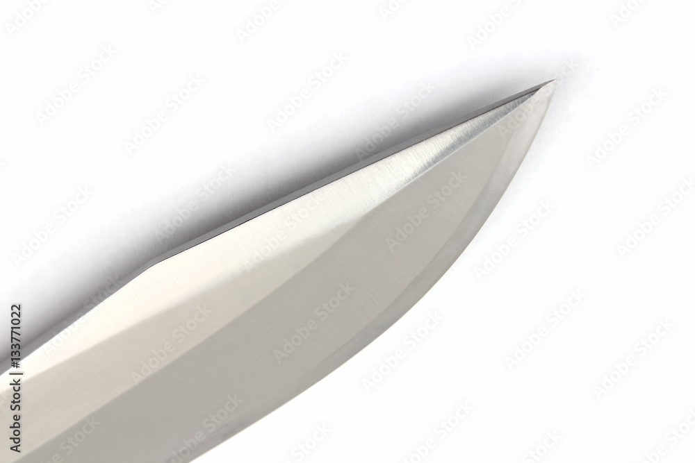 the blade of a knife on a white background the blade of a knife on a white background