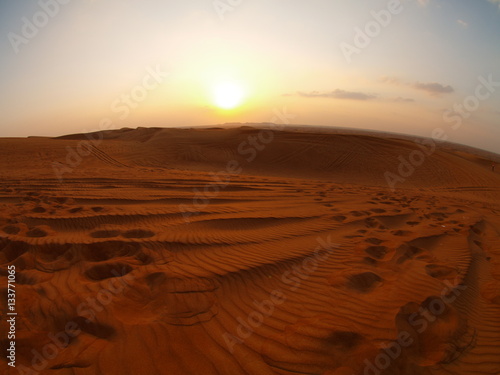 Sunset in desert, United Arab Emirates, Dubai