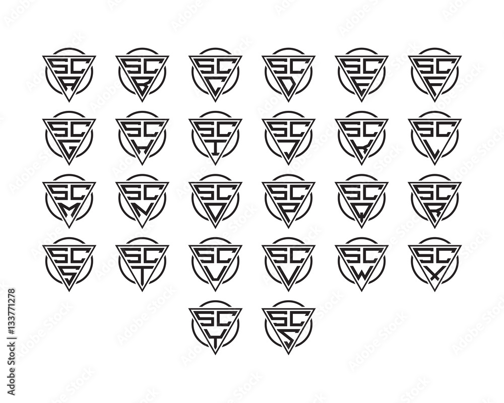 initial letter logo circle triangle set initial letter logo circle triangle set