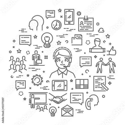 Vector line web concept for support