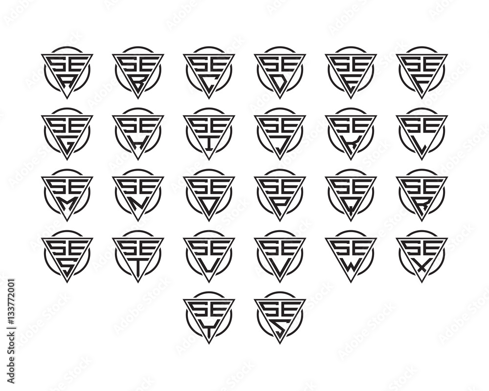 initial letter logo circle triangle set initial letter logo circle triangle set