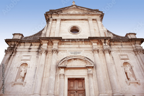 Architecture. Birth of Our Lady church in town Prcanj, Montenegr